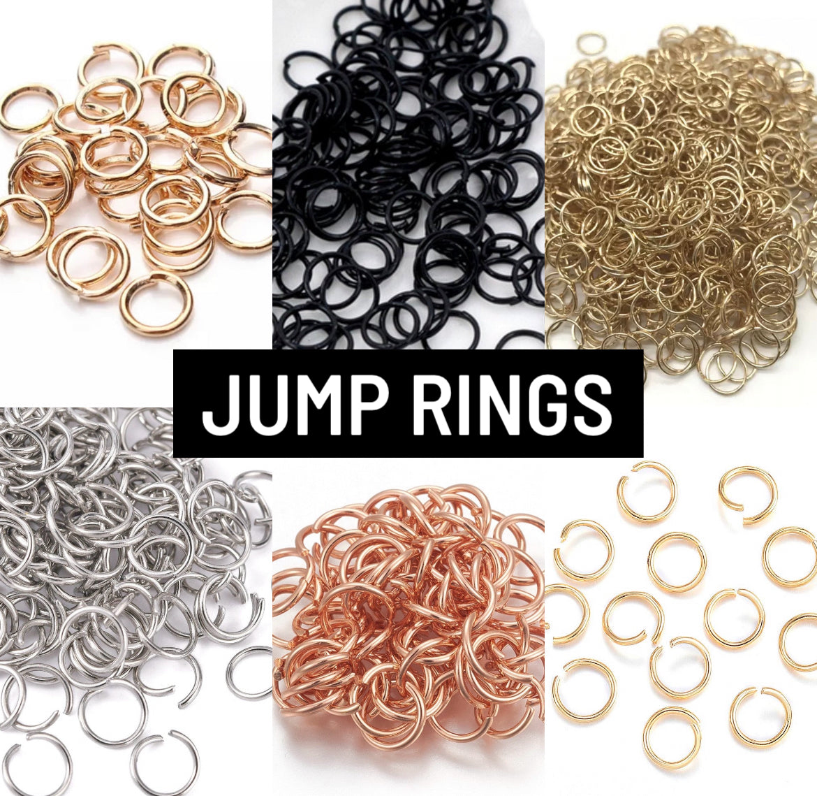 JUMP RINGS - SILVER, ROSE GOLD, GOLD & BLACK – Clay By Design Aus