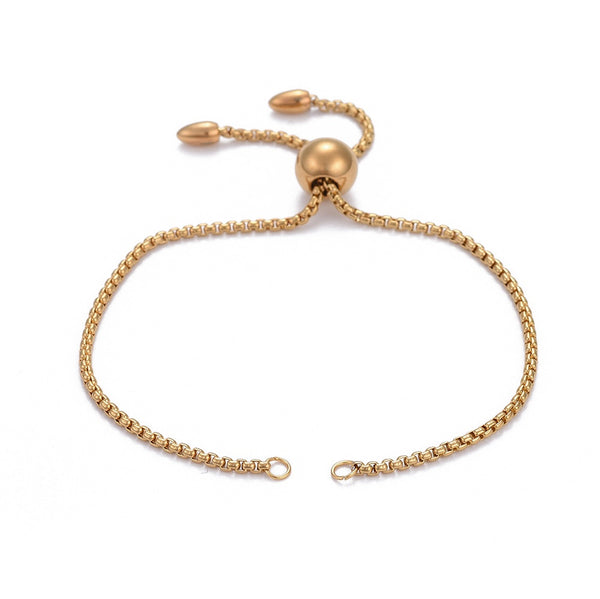 2.5mm Gold stainless steel open ended bracelet x 1 piece