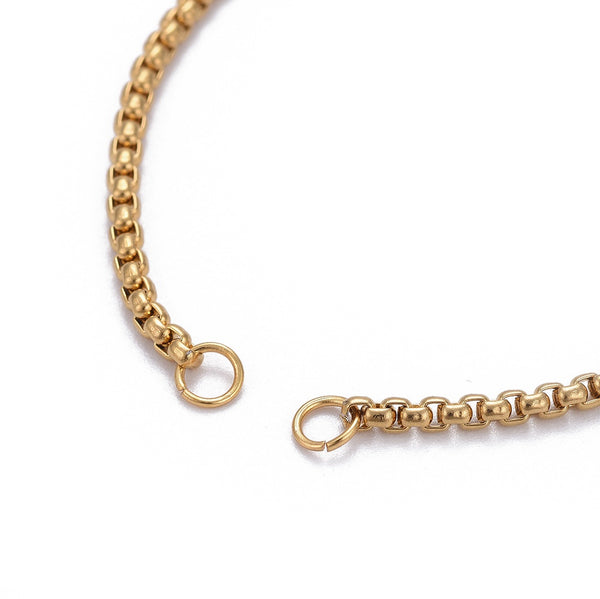2.5mm Gold stainless steel open ended bracelet x 1 piece