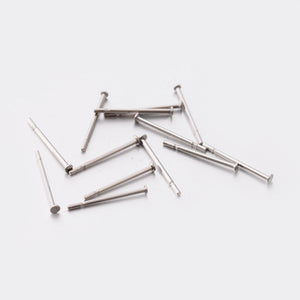 1.5mm 306 stainless steel earring posts - 100 pieces