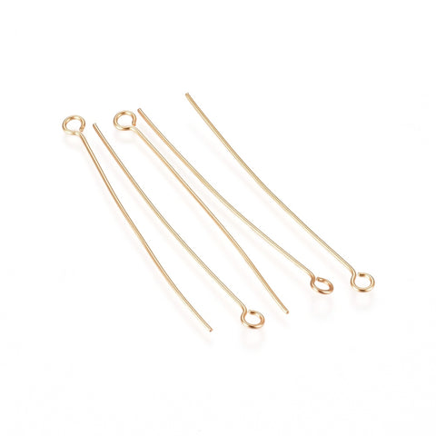4cm eye pins, gold plated stainless steel  - 10 x pieces