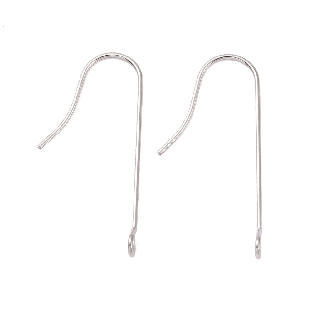 NEW 2.8cm long hook style plated 316 surgical stainless steel earring hooks x 10 pieces (5pairs)