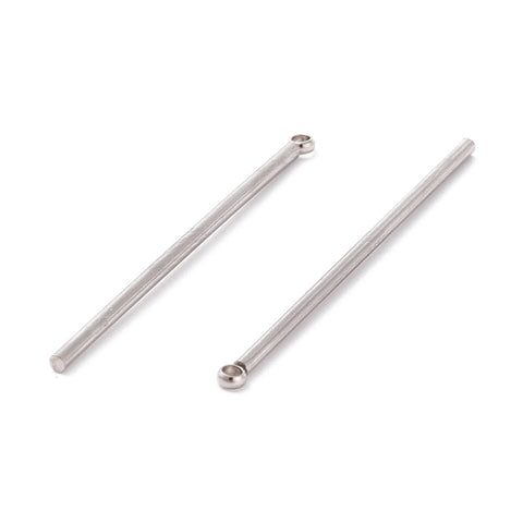 Stainless steel cylinder bar charms x 8 pieces
