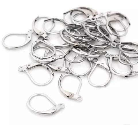 Dark stainless steel huggie hoops - 10 pieces