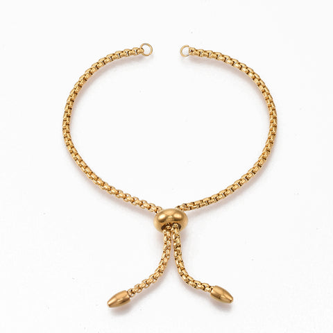 2mm Gold stainless steel open ended bracelet x 1 piece