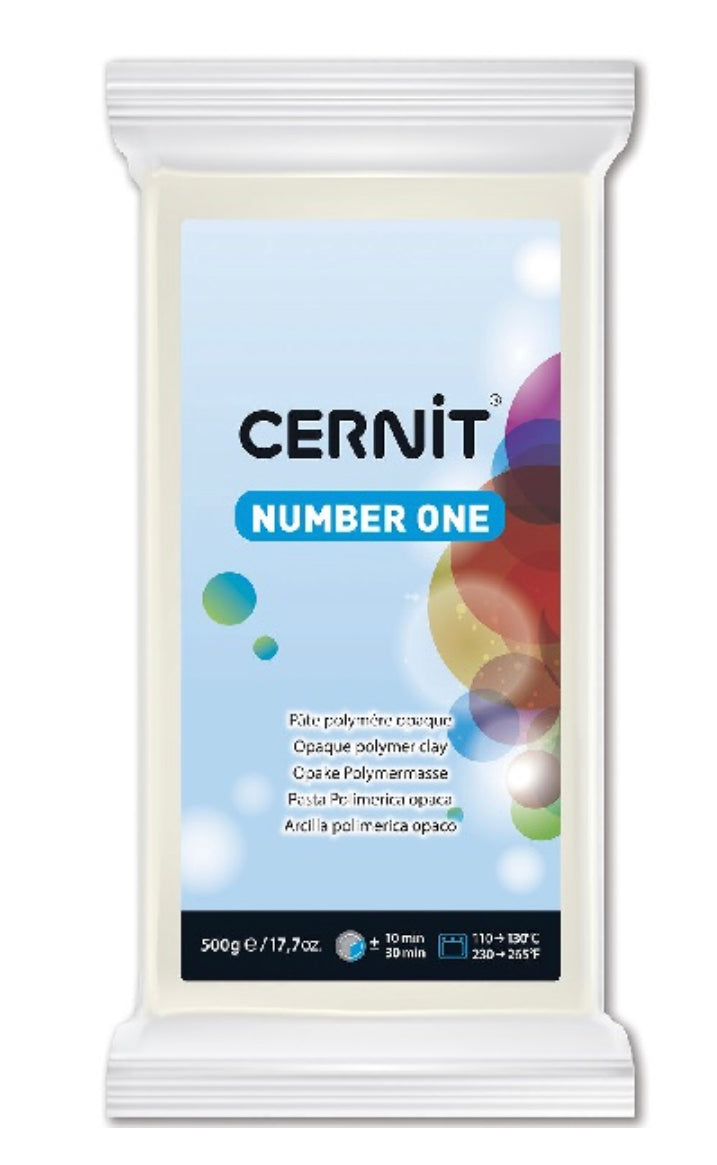 Cernit Number One Large block - 500g -  Opaque White