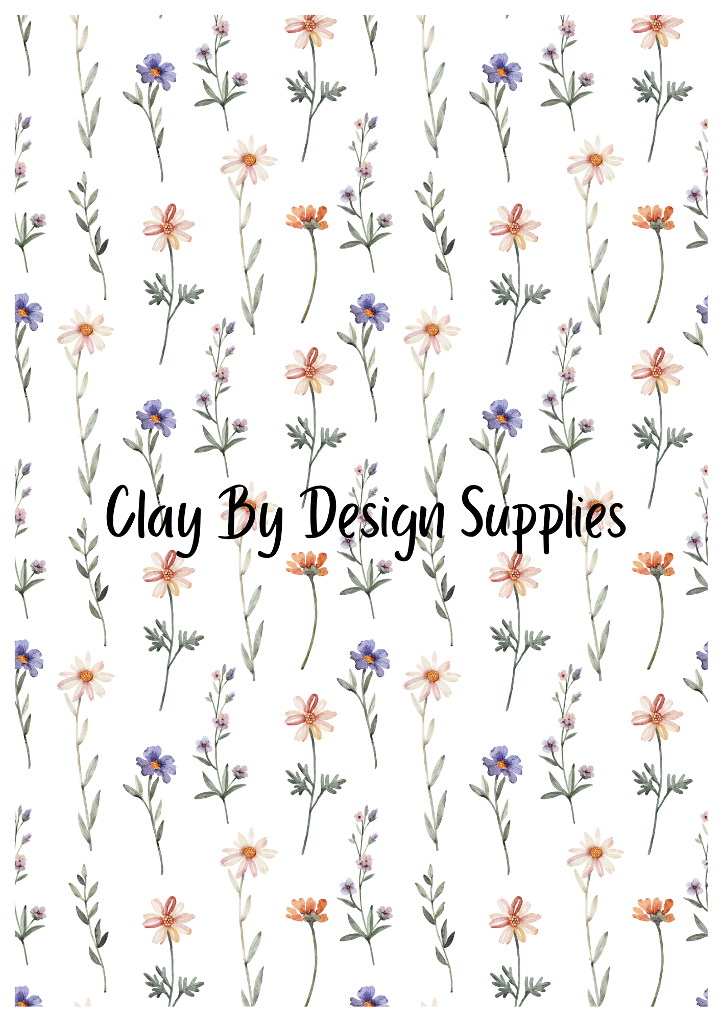 Transferable Flower Patterns Pretty flowers pattern Image transfer paper #104 – Clay By Design Aus