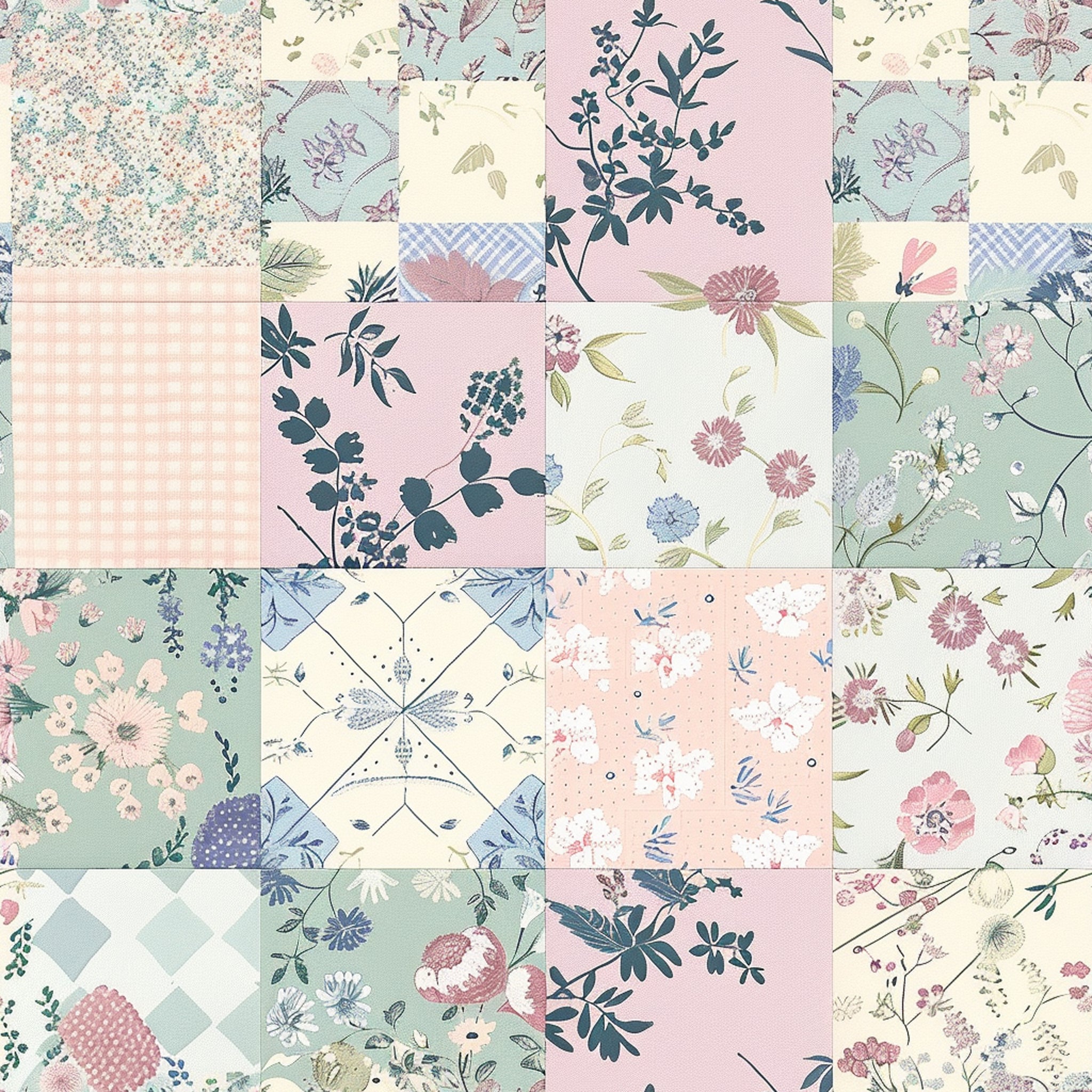 Vintage patchwork pattern water transfer style 1