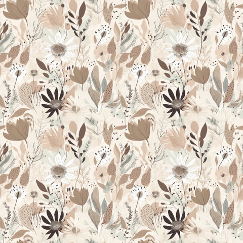 Autumn boho floral pattern water transfer