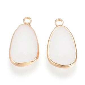 Gold plated organic shape drop charms - pack of 6
