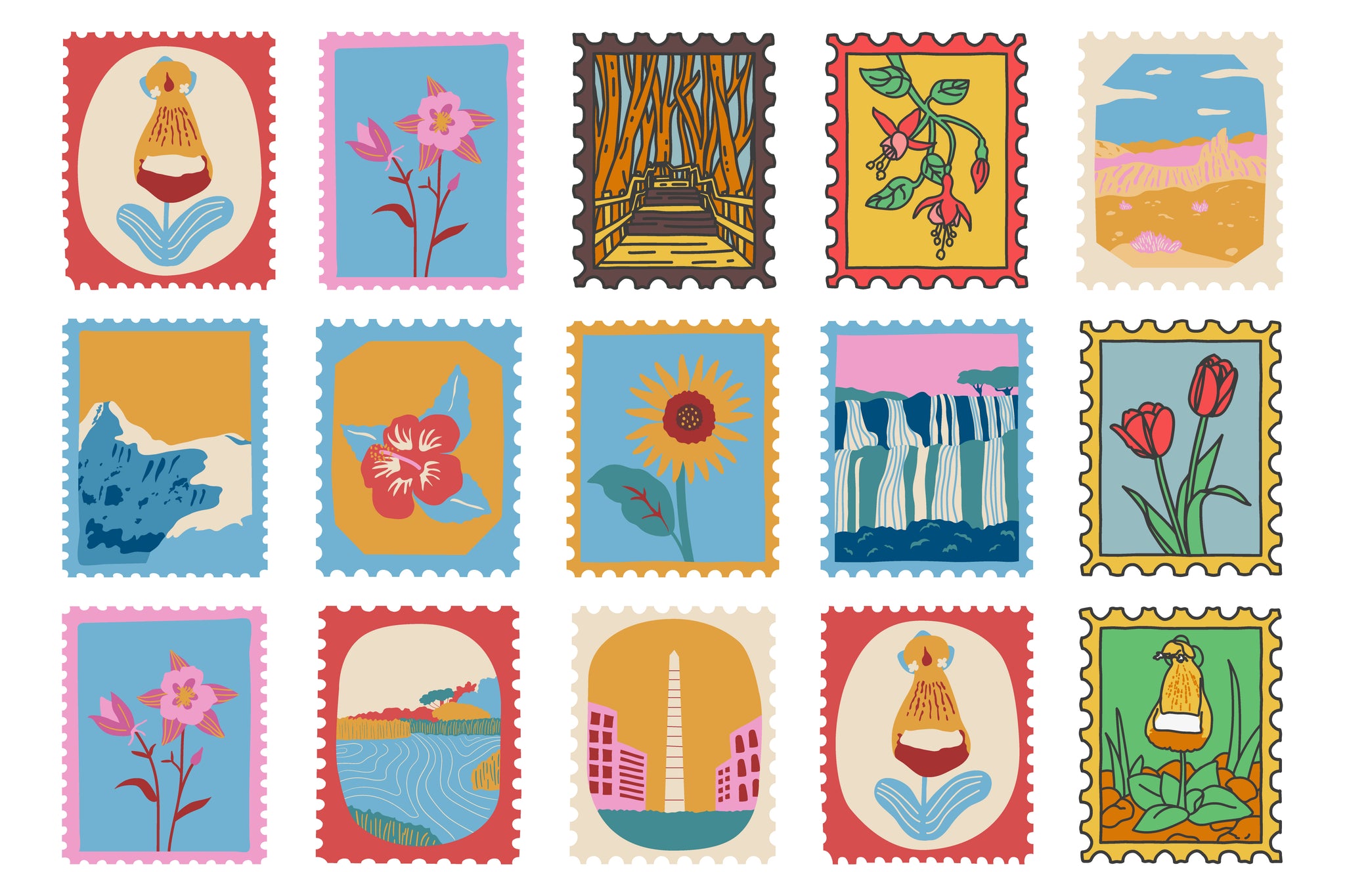 Stamp pattern water transfer papers
