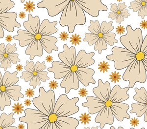 Beige Boho Flower water transfer paper