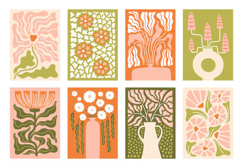 Abstract Flower stamp transfer & cutter set - Style 2