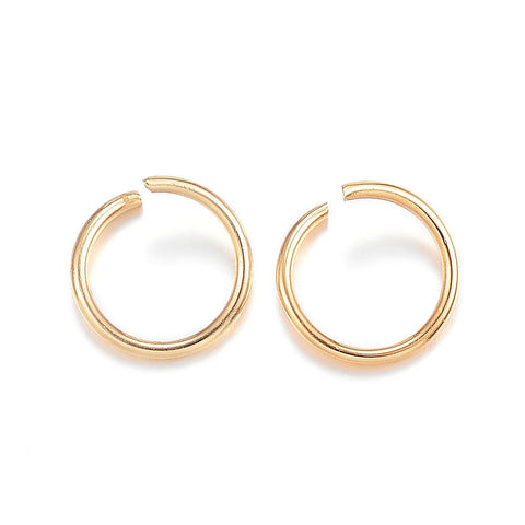8mm x 8mm - 24K Gold plated open jump rings  - 100 pieces