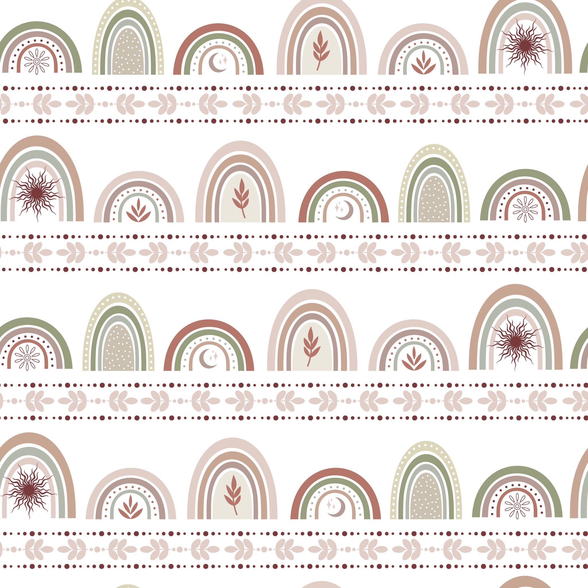 Boho rainbow pattern water transfer papers