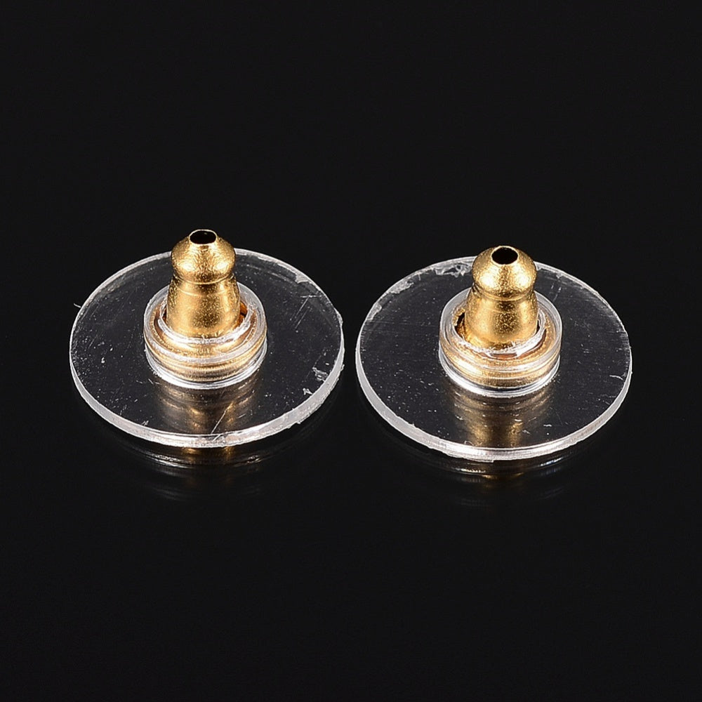 Stainless steel 304 gold plated comfort earring backs x 50 pieces