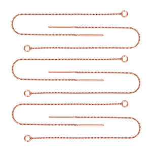 Genuine Rose Gold plated ear Threader chain  - 4 x pieces