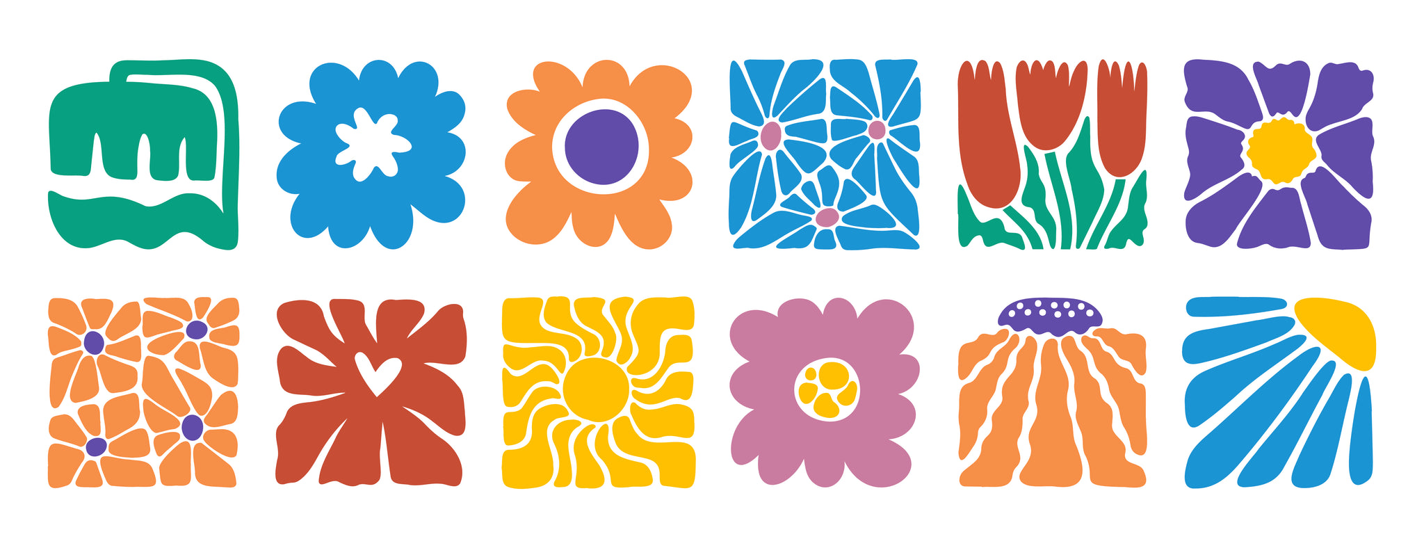 Stud size abstract flower transfer paper