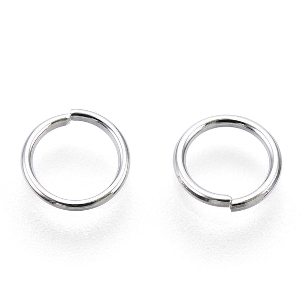 Bright silver plated jump ring bulk pack - 6mm x 100 pieces