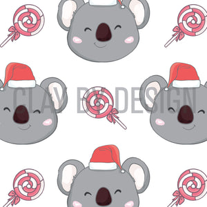 Christmas Koala with Lollie Pop water transfer - #393