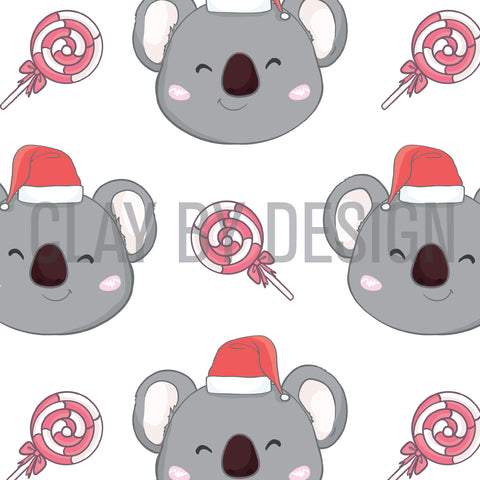 Christmas Koala with Lollie Pop water transfer - #393