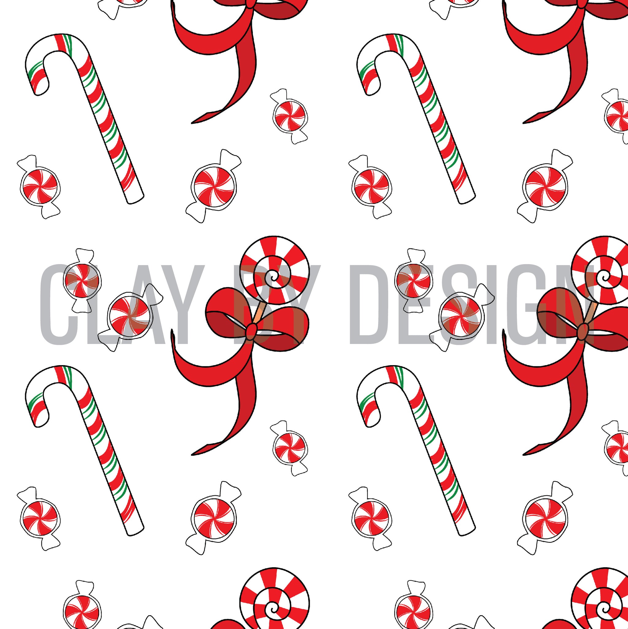 Christmas Candy Cane water transfer - #406