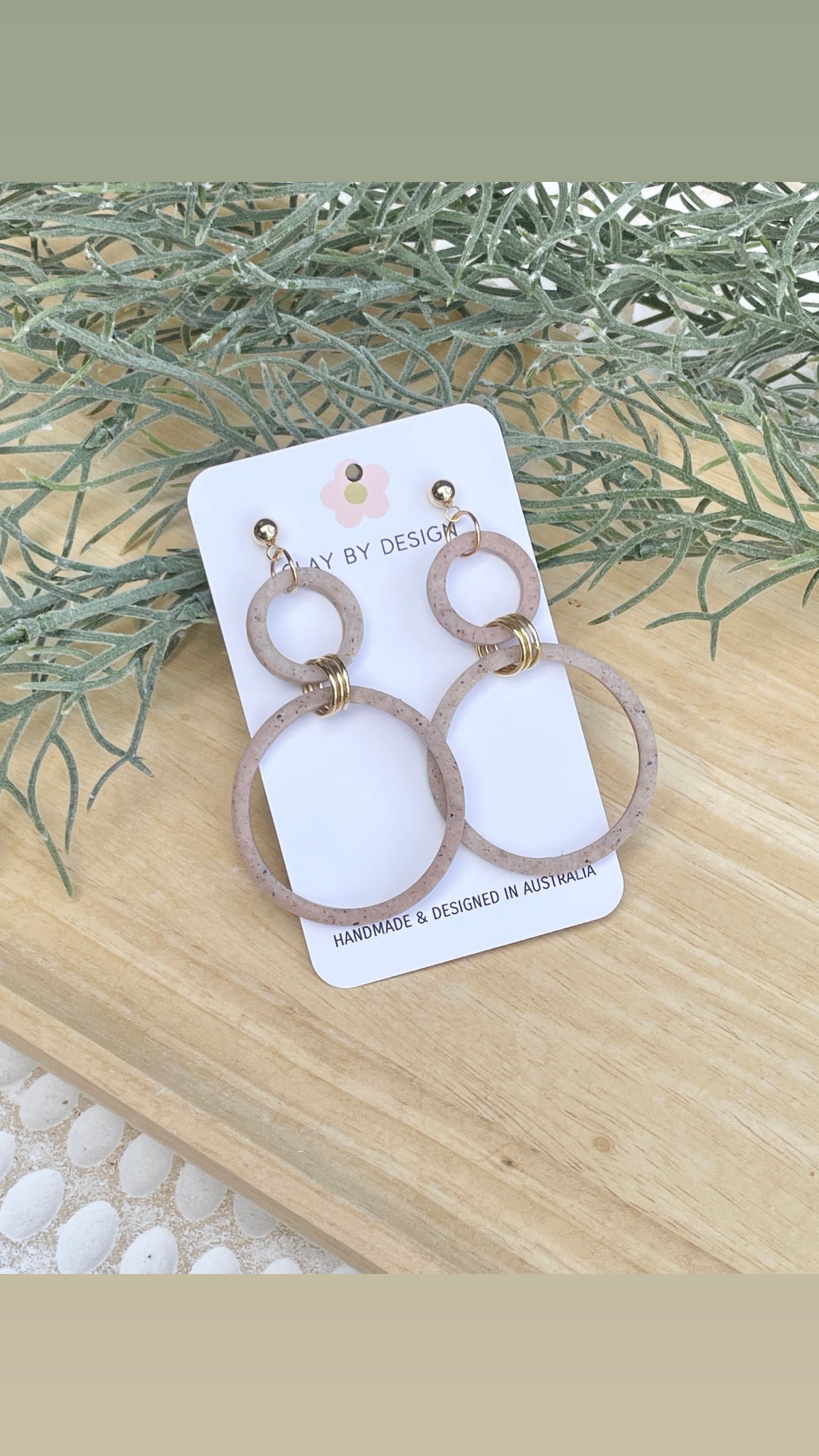 Natural hoops with gold detail