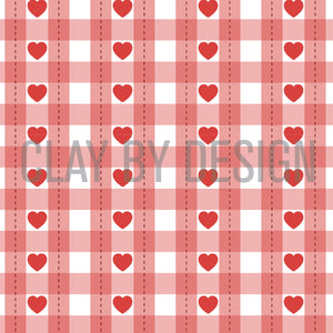 Valentines hearts gingham style 3 #466