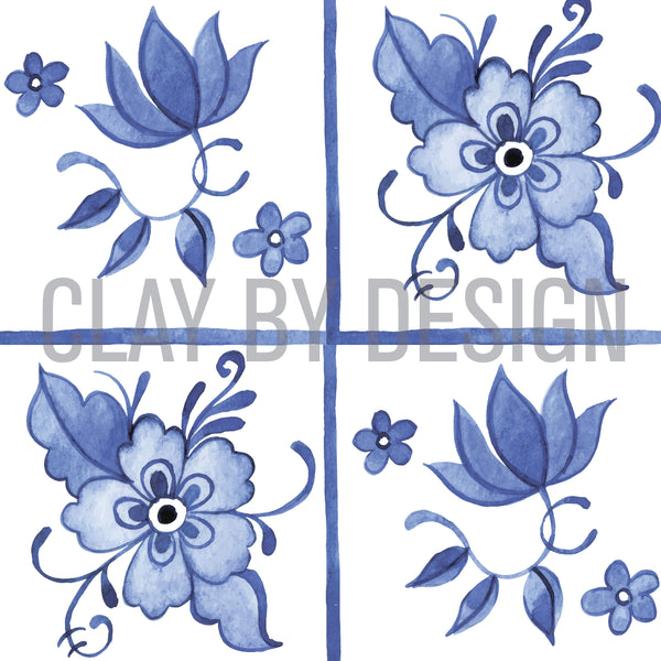 Floral water transfer paper #483