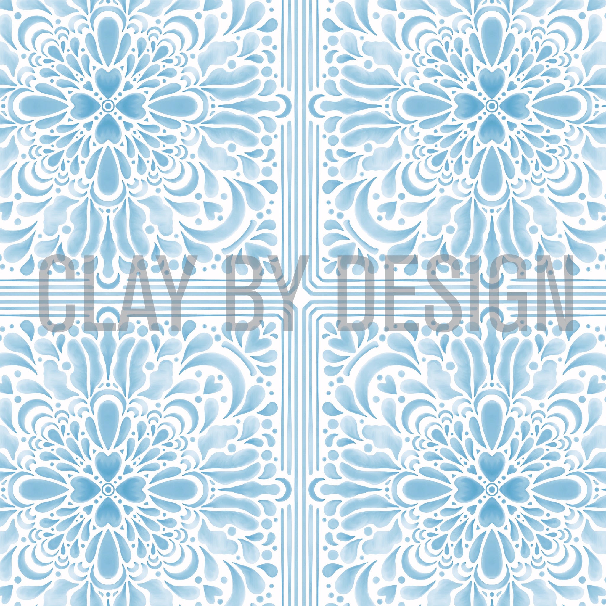 Blue tiles transfer paper #491