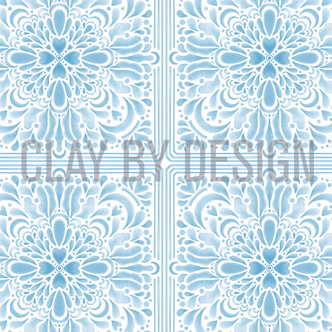 Blue tiles transfer paper #491