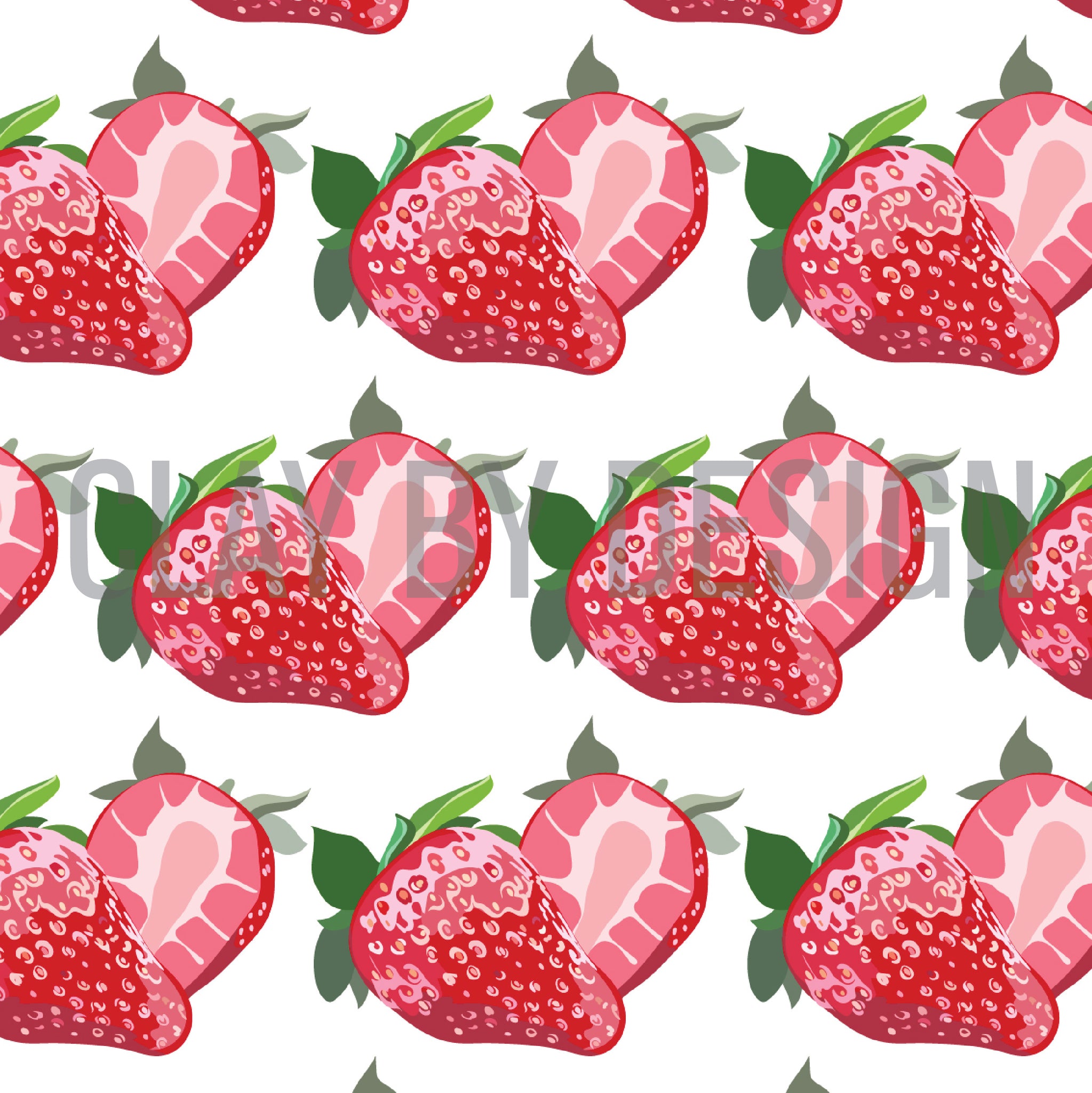 Cut strawberries transfer paper #493