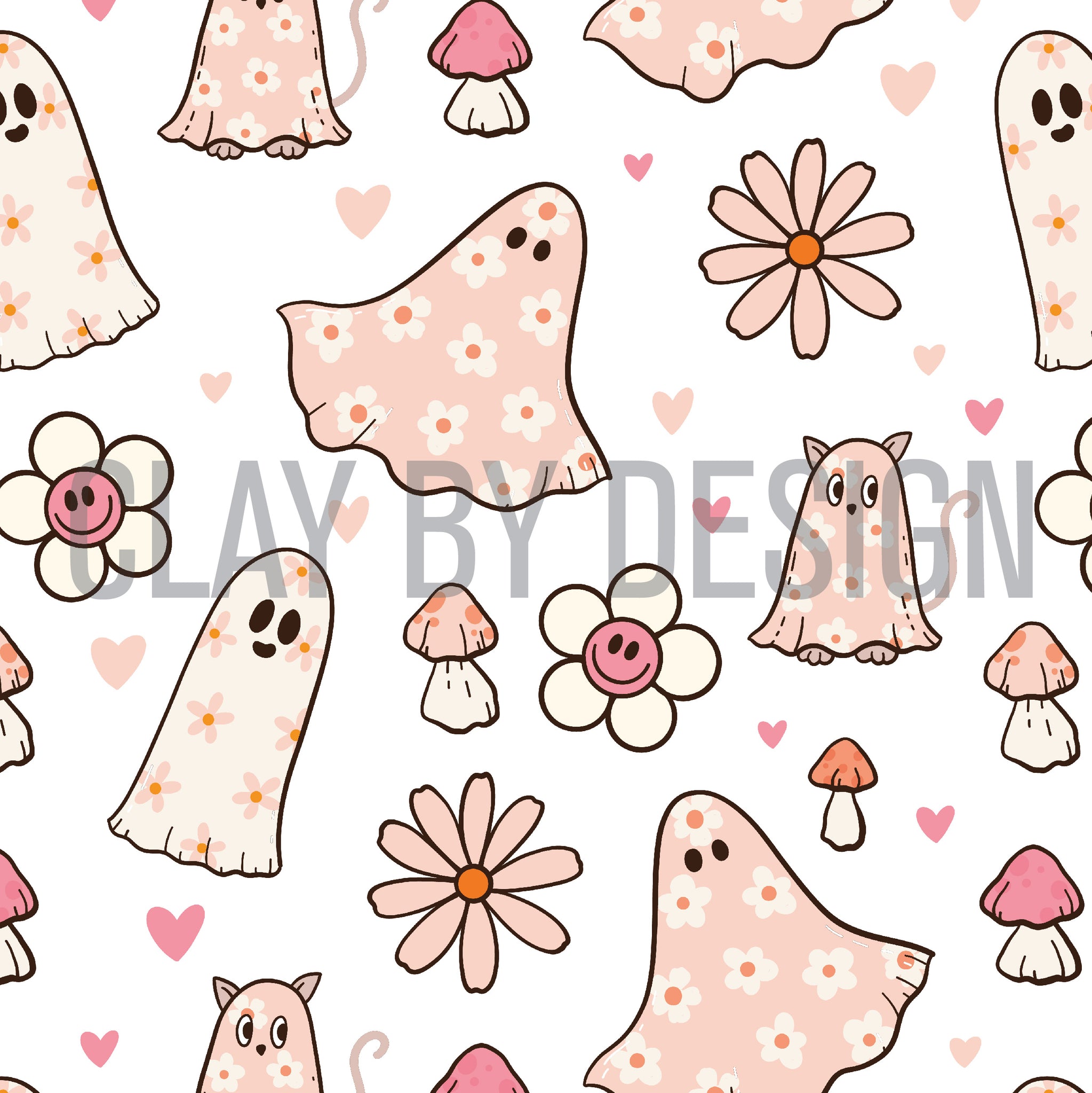 Light pink boho ghost transfer paper #495