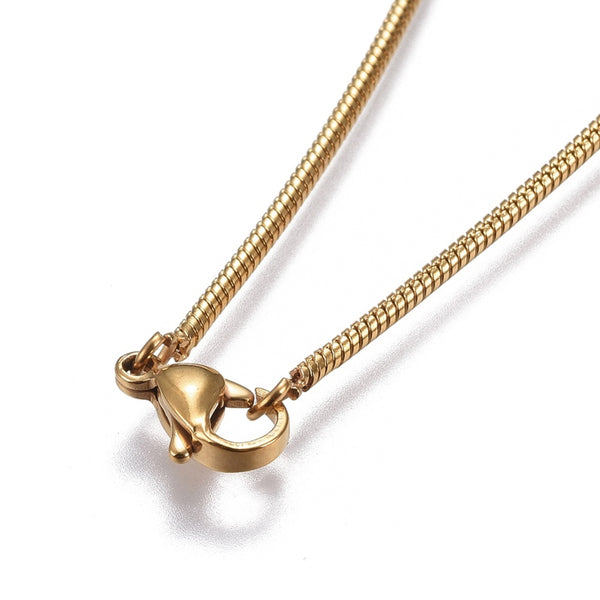 72cm Stainless steel gold plated Slider necklace - 1 piece