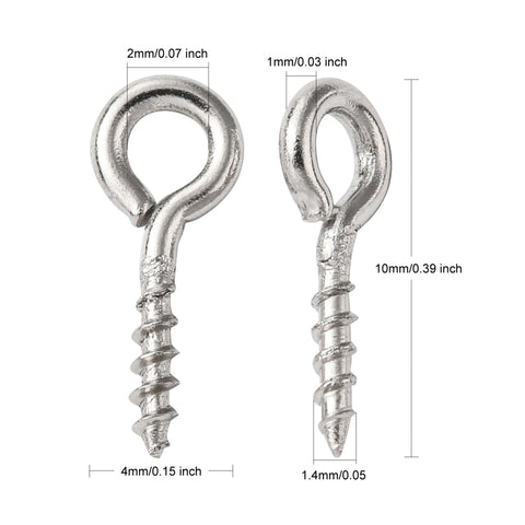 Stainless steel screw in eye pins 20 x pieces