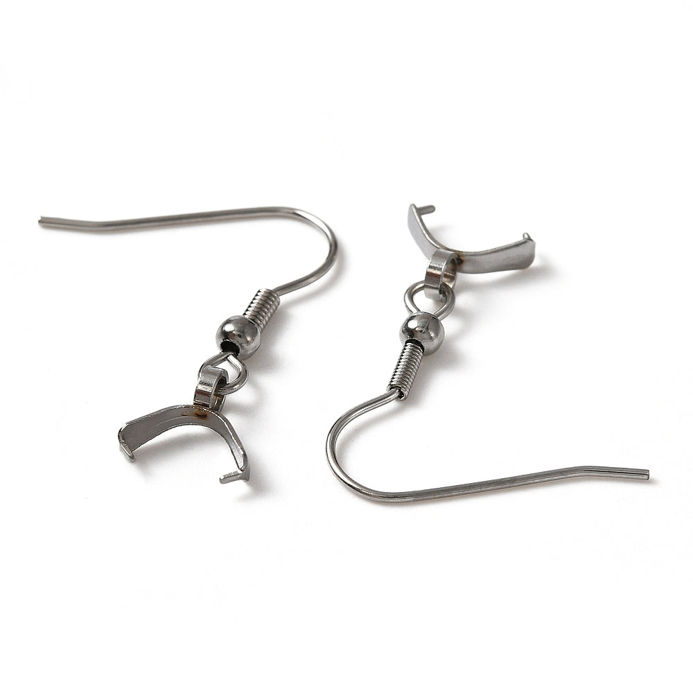 Stainless steel front facing hooks with pinch bails x 10 pieces