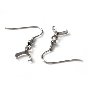 Stainless steel front facing hooks with pinch bails x 10 pieces
