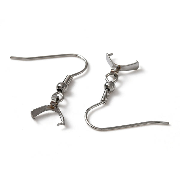 Stainless steel front facing hooks with pinch bails x 10 pieces