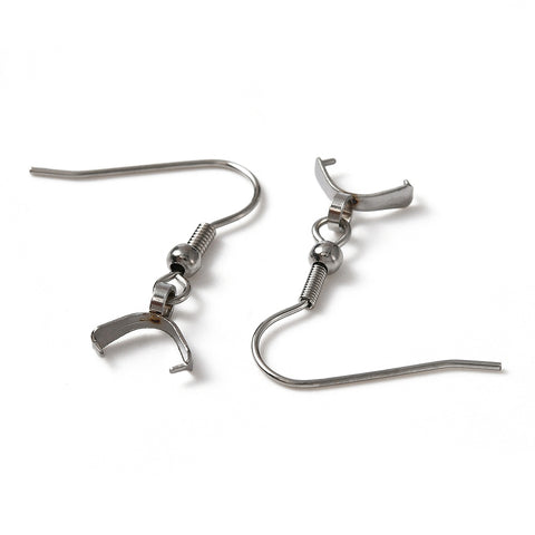 Stainless steel front facing hooks with pinch bails x 10 pieces