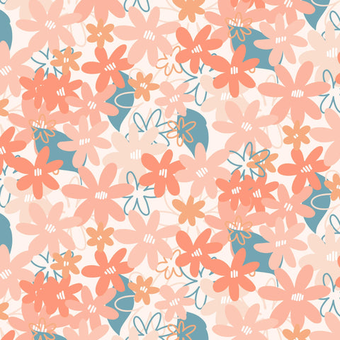 Peachy Floral water transfer paper - #416