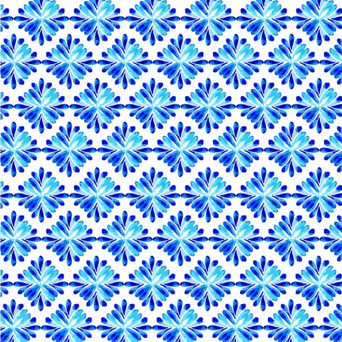 Blue watercolour pattern water transfer - #434