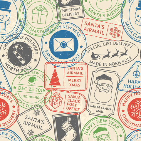 Christmas stamps water transfer paper