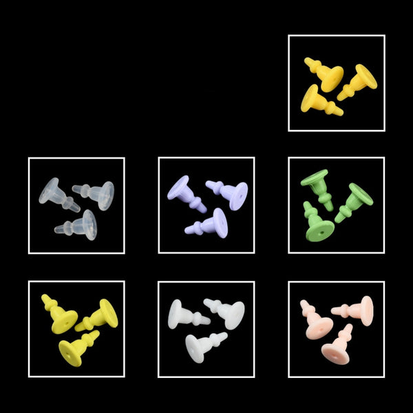 Silicone coloured mix back comfort earring backs x 70 pieces