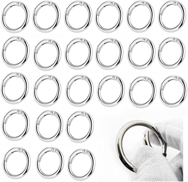 Light gold or silver round charm or key ring clasps x 2 pieces