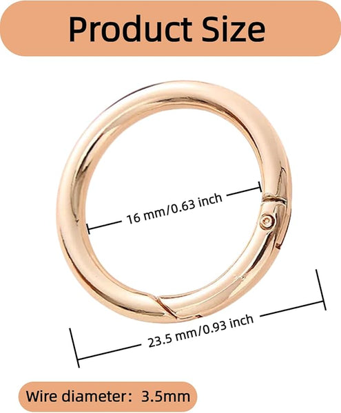 Light gold or silver round charm or key ring clasps x 2 pieces