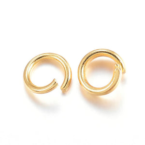 4mm Stainless steel Gold open jump rings  - 100 pieces