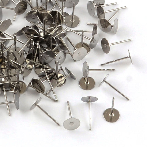 6mm ~ 1.2cm post SURGICAL 316 stainless steel earring posts - 100 pieces