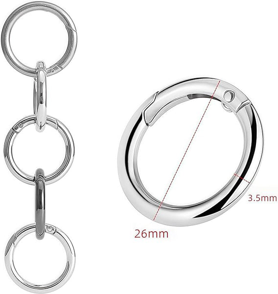 Light gold or silver round charm or key ring clasps x 2 pieces