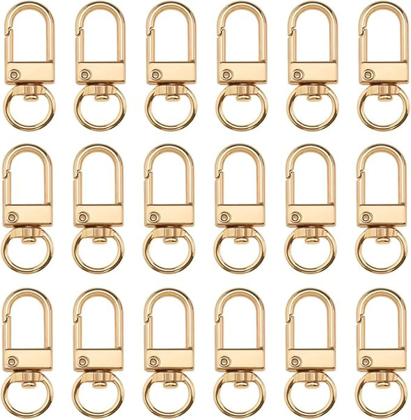 Light gold or silver lobster key ring clasps x 2 pieces
