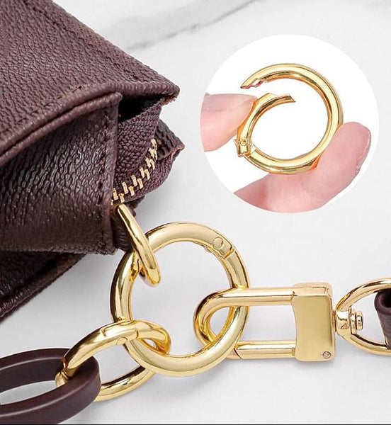 Light gold or silver round charm or key ring clasps x 2 pieces